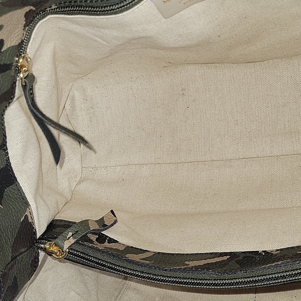 Mark & Graham Green Camo Leather Tote Bag - Picture 12 of 15